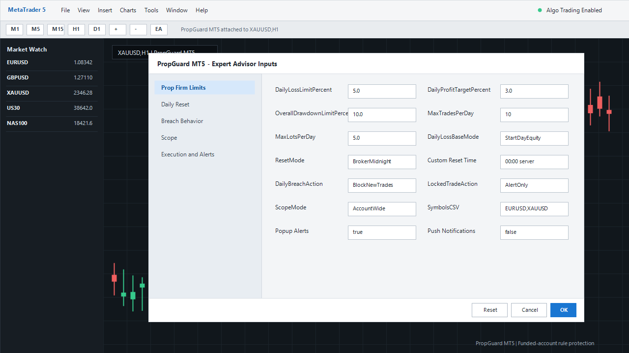 PropGuard inputs