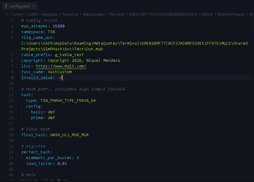 Editing config.yaml