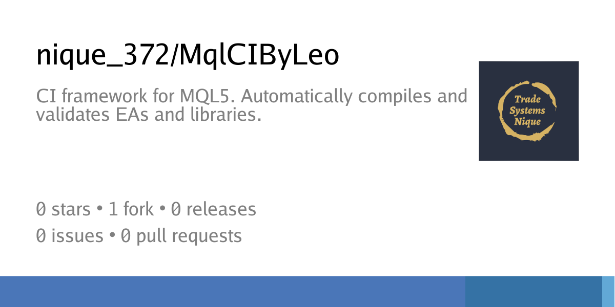 MqlCIByLeo / README.md at main - Niquel Mendoza - MQL5 Algo Forge