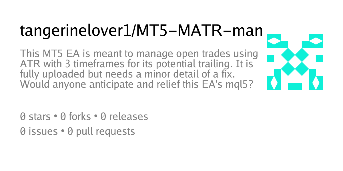 main - tangerinelover1/MT5-MATR-manual-manager-EA - MQL5 Algo Forge